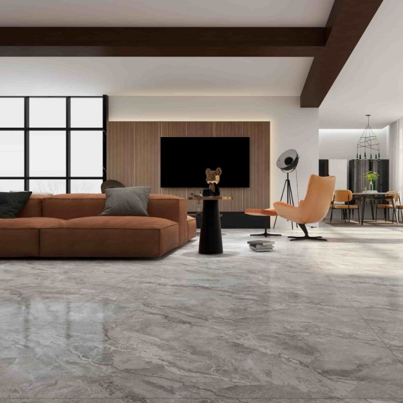Elegant Black Marble Look Tile 600X1200mm Porcelain Glazed and Polished Ideal for Hotels