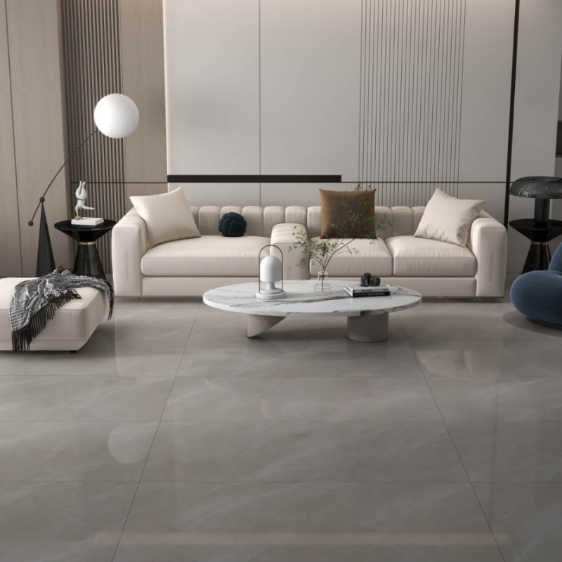 Simple Polished 60X60 Porcelain Floor Tile Minimalist Shine Style