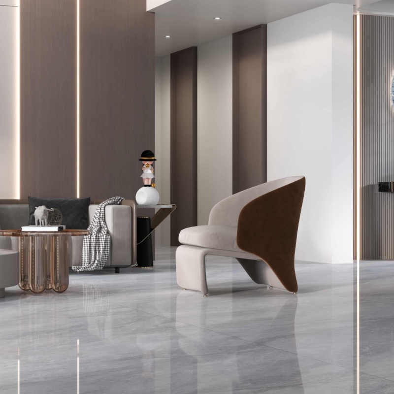 Stain-Resistant Polished 60X120 Porcelain Floor Tile Easy-Clean Coating