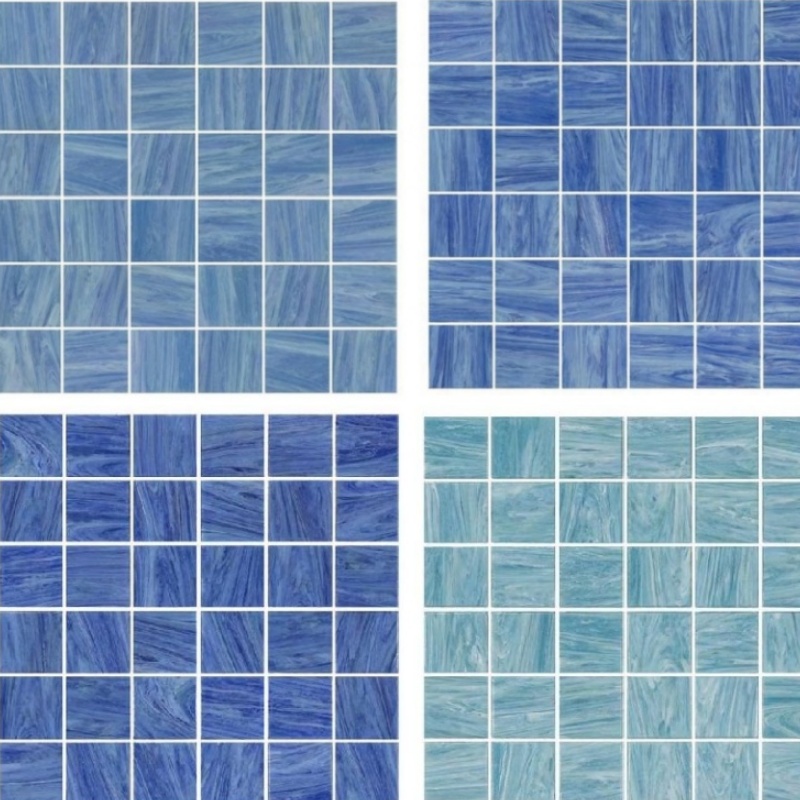 6mm Colorize Square Kiln Vary Blue Ceramic Swimming Pool Mosaic Tile