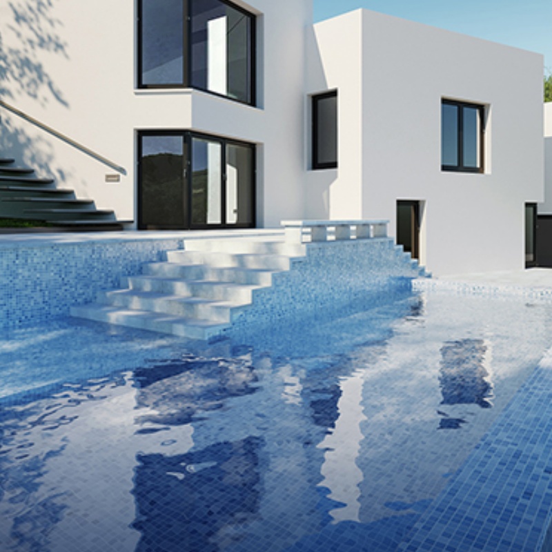 Small Particle Mosaic Tiles Glass Mosaic Glossy Surface for Beautiful Swimming Pool