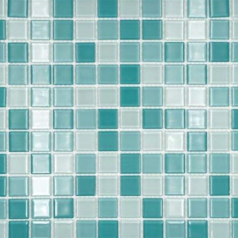 Factory Supply Glossy Surface Square Shape Mosaic Tiles for Swimming Pool Glass Mosaic