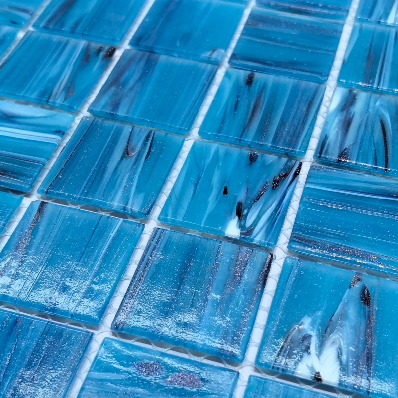 25X25mm New Design Mojito Green Swimming Pool Ceramic Mosaic Tiles Family Pool Tiles