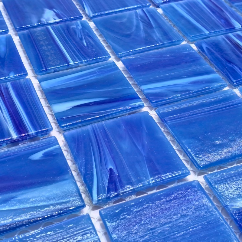 48X48mm New Designed Good Quality Hot Melt Glass Mosaic Decor Swimming Pool Tile
