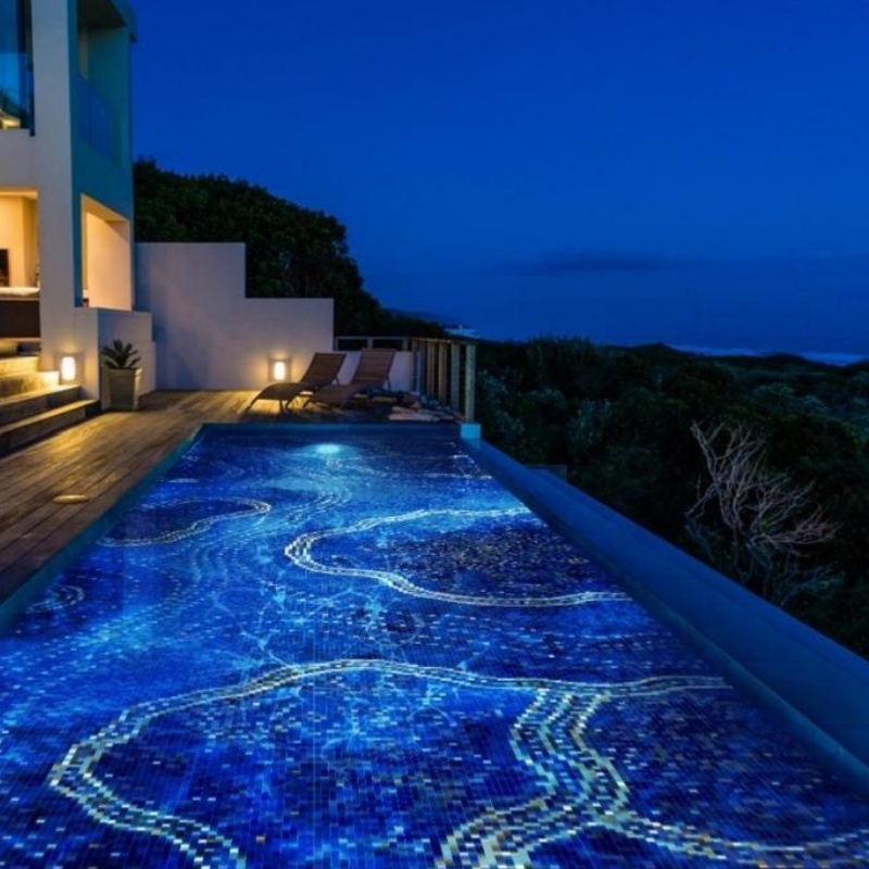 6mm Colorize Square Kiln Vary Blue Ceramic Swimming Pool Mosaic Tile