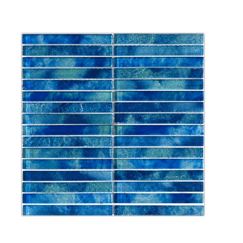 Free Sample Blue Mix Swimming Pool Mosaic Tiles Blue Ceramic Porcelain Mosaic
