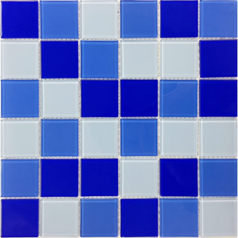 Irregular Fan Shape Glass Mosaic Tiles for Swimming Pool Tiles Bathroom Tiles