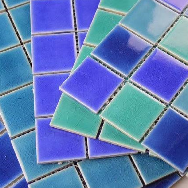 Wholesale China Factory Price Ceramic Blue Square Swimming Pool Mosaic Tiles for Sale