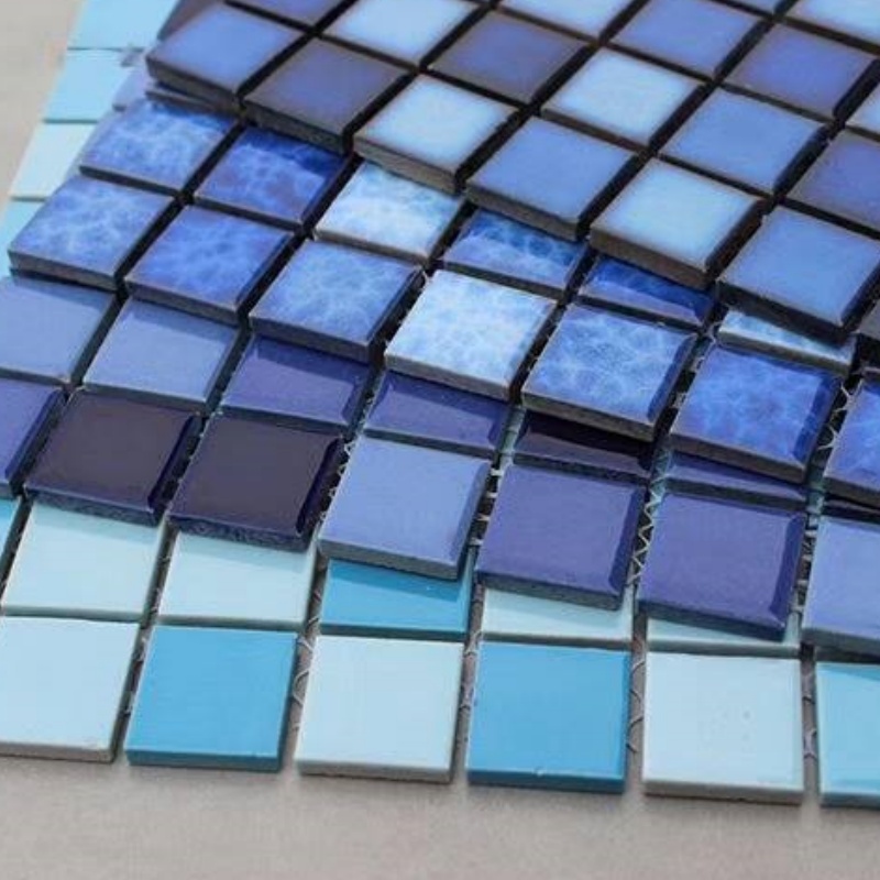 Chinese Water-Proof Glass Mosaic Tiles Irregular Shape Swimming Pool Outdoor Wall Bathroom