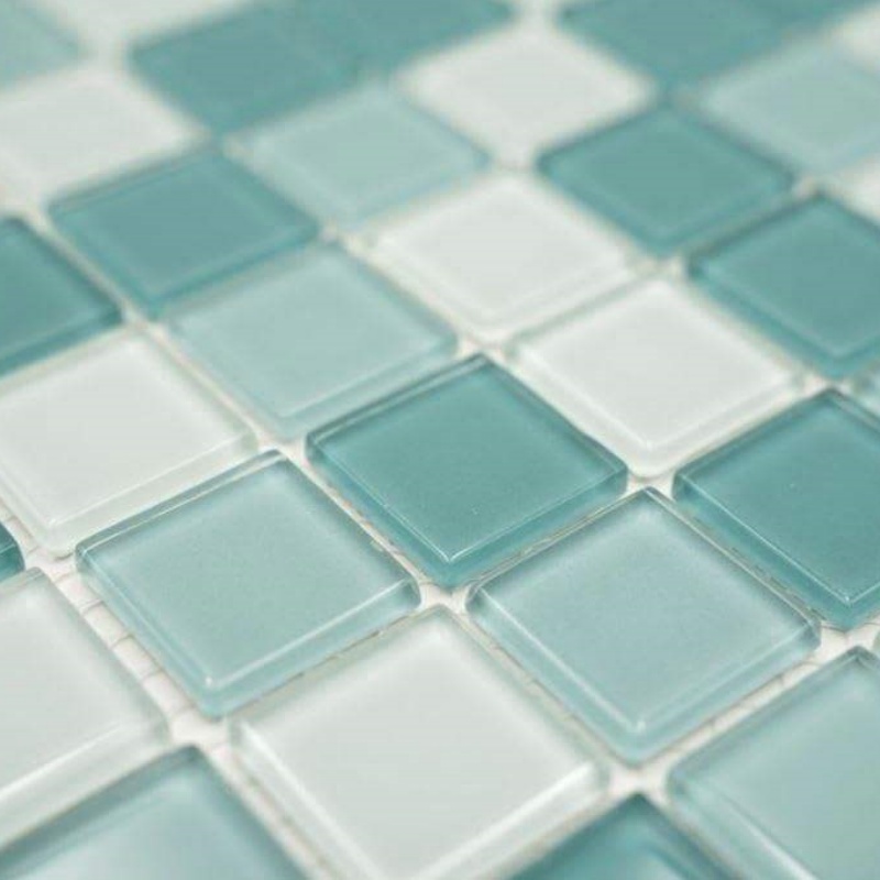 Wholesale Price Outdoor Grenn&Blue Color Crystal Glass Swimming Pool Mosaic Tile