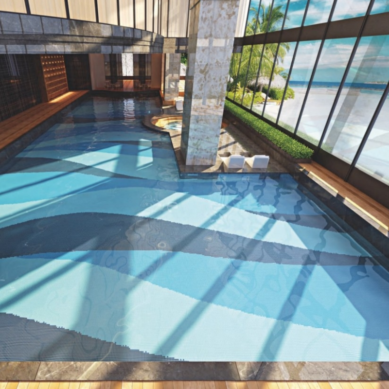 Non-Slip Ceramic Blue Mosaic for Bathroom Swimming Pool Tiles