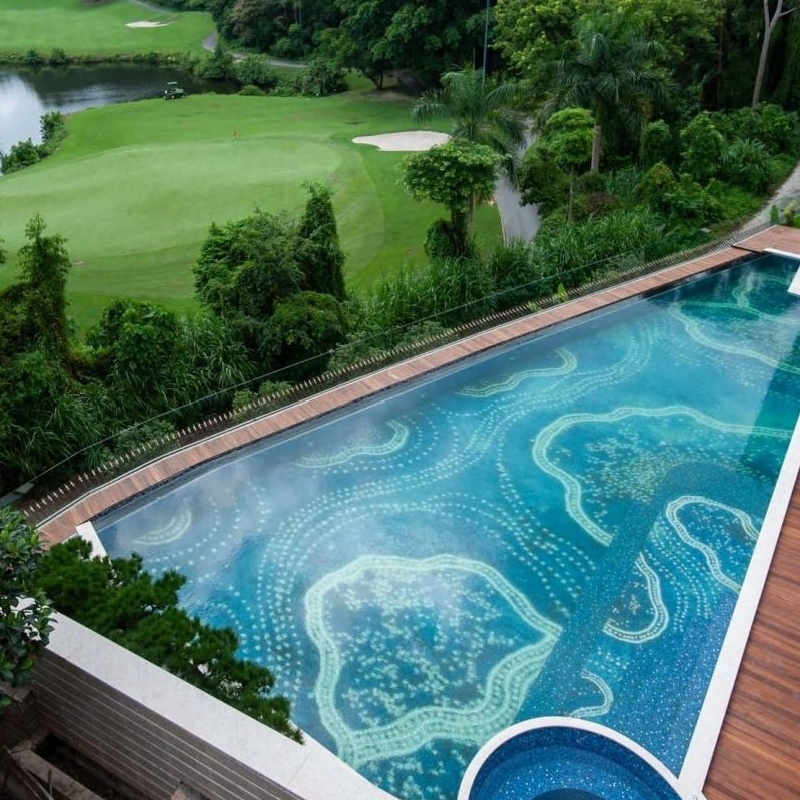 Good Quality Fancy Design Glass Mosaic Tiles Swimming Pool Tiles Glossy Shiny Surface