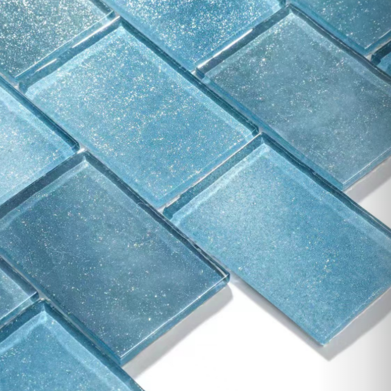 Blended Blues Glass Mosaic for Swimming Pool Tile