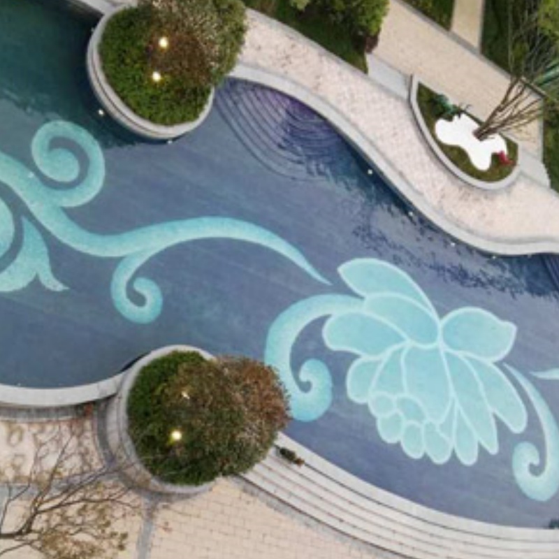 Various Types Swimming Pool Mosaic Ice Crackle Swimming Pool Mosaic Tile Blue Iridescent Glass Porcelain Mosaic Tile