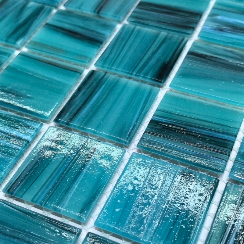 Colorize Wholesale Square Mixed Color Blue Ceramic/Glass Swimming Pool Mosaic Cheap Price to Green Tile