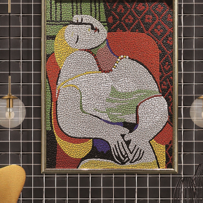 Elegant Black and Grey Triangle Mosaic Tiles for Luxury Bathrooms