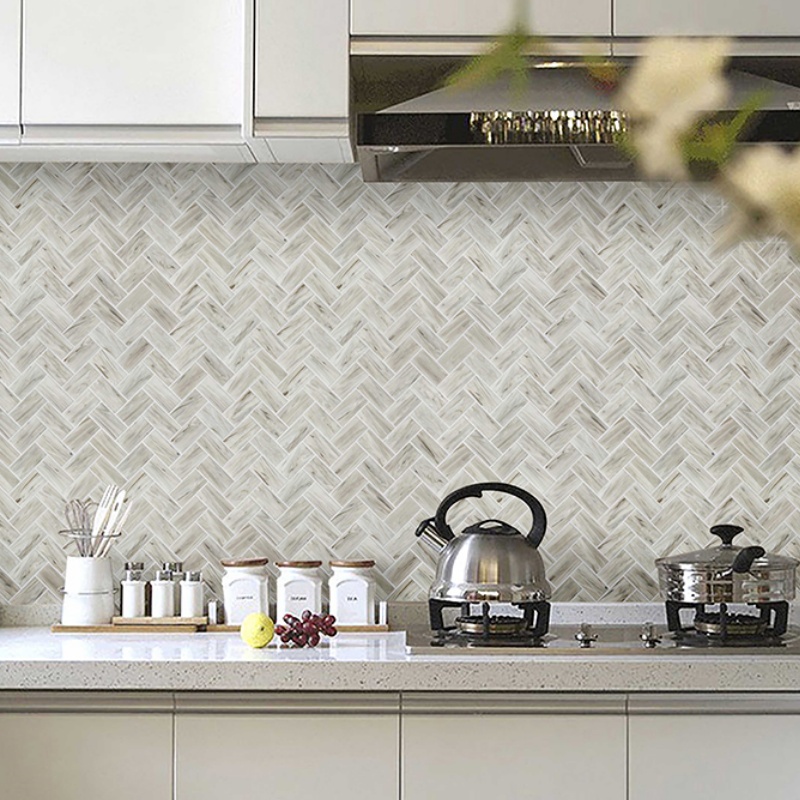Modern Self-Adhesive Hexagon Mosaic Tiles in Elegant Grey