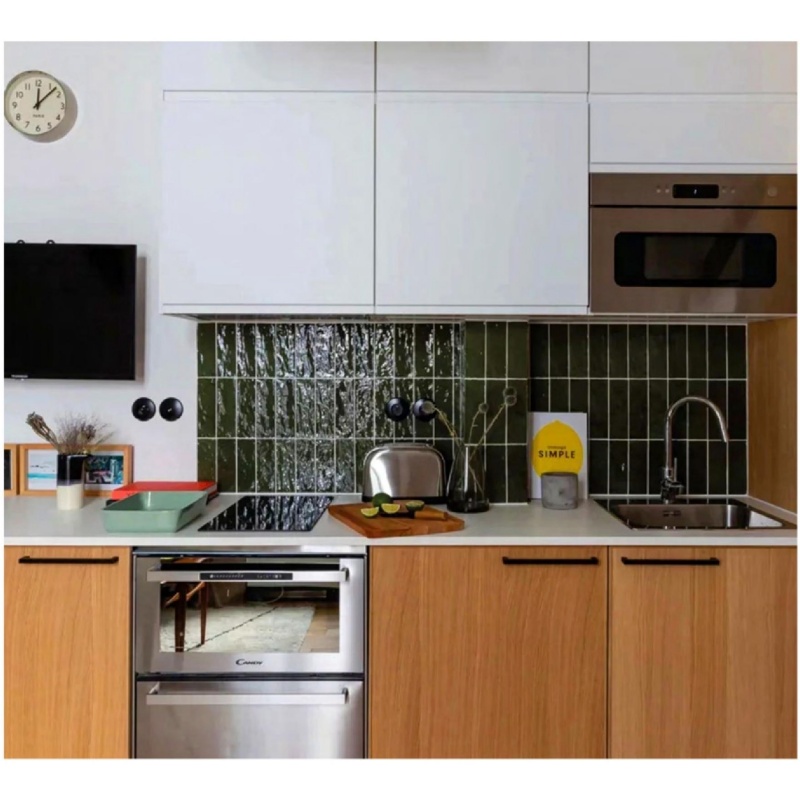 Luxurious White Carrara Herringbone Marble Mosaic Tiles for Kitchens
