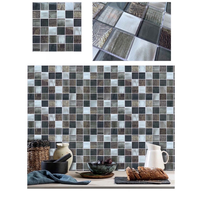 Elegant Black and Grey Triangle Mosaic Tiles for Luxury Bathrooms