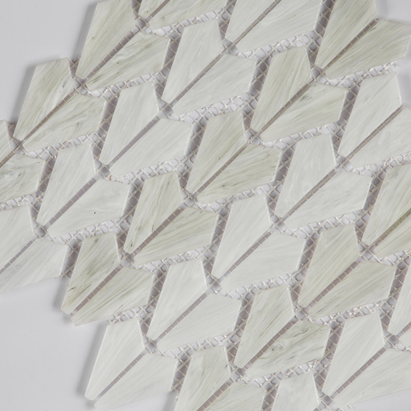 Elegant Green 3D Stained Glass Mosaic Tiles for Luxurious Bathrooms