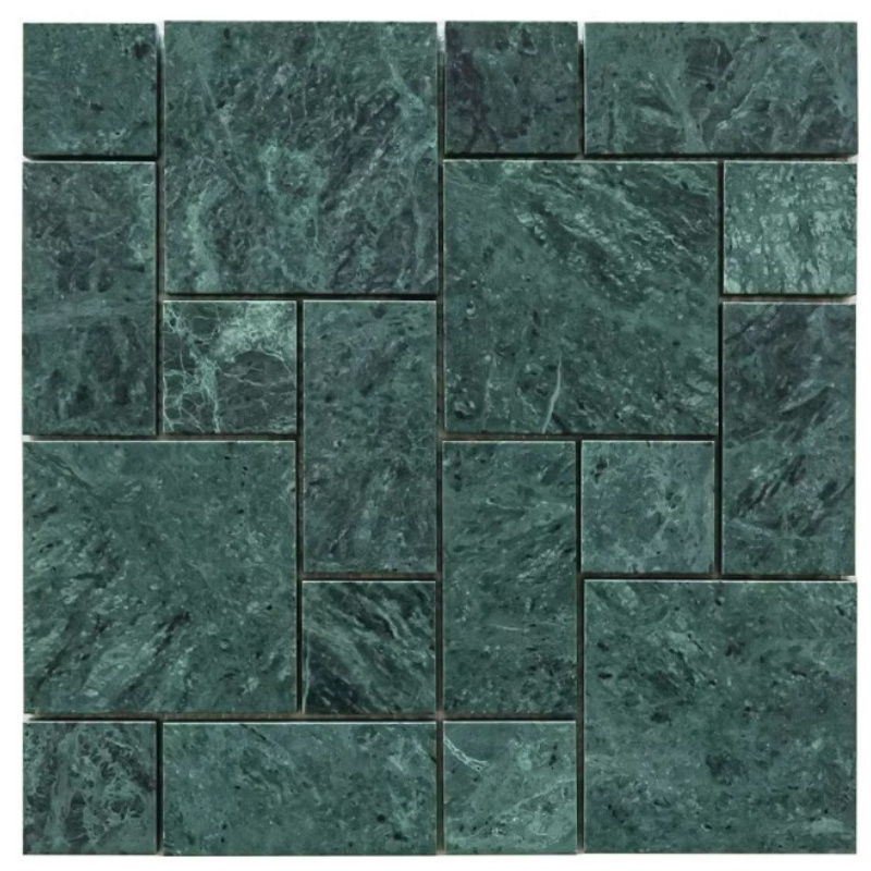 Stylish Beveled Edge Mosaic Tiles in Stainless Steel and Glass
