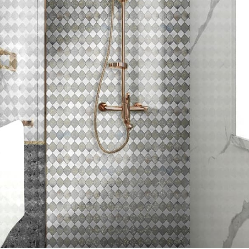 Elegant Honeycomb Sami Stone and Glass Mosaic Tile for Stylish Backsplashes