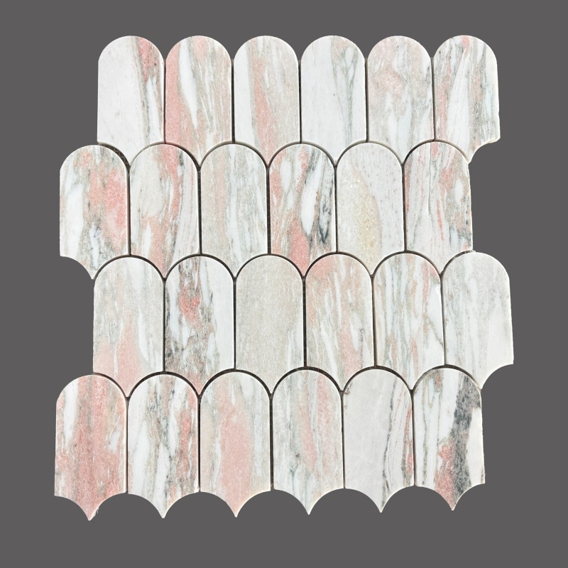 Mediterranean Hexagonal Shape Various Colors Home Decor 3D Mural Backsplash 3D Wall Panel Marble Design Stone Mosaic Tile