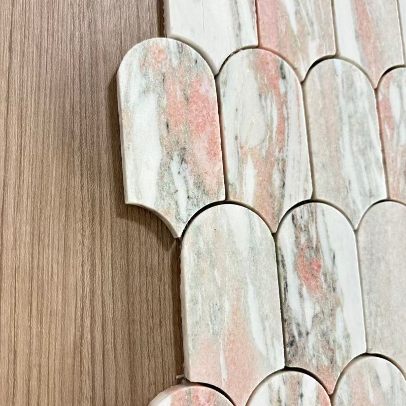 Custom Backsplash Kitchen 30X30 Gold and Carrara White Stone Brass Marble Mosaic Wall Tile