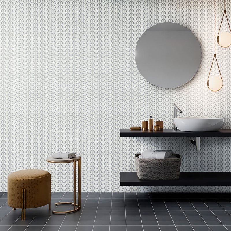 Elegant Crystal Glass and Marble Mosaic Wall Tiles for Stunning Interiors