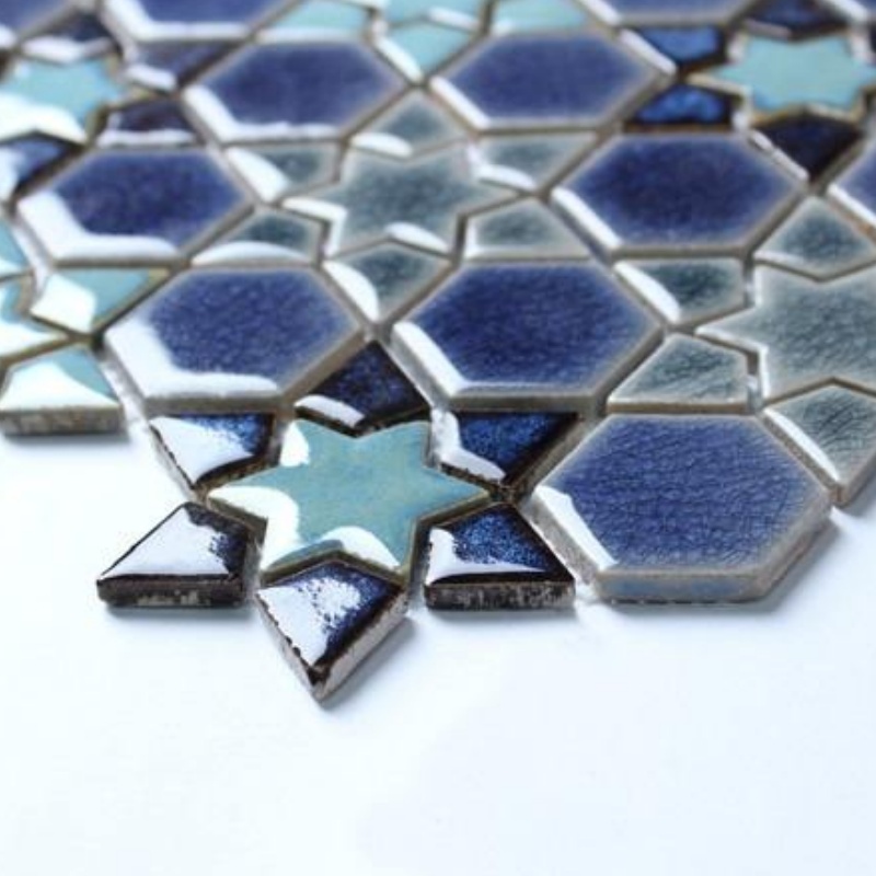 Foshan Round Glazed Glossy Building Material Ceramic Mosaic Tile Supplier Home Decoration Wall Decor Mosaic