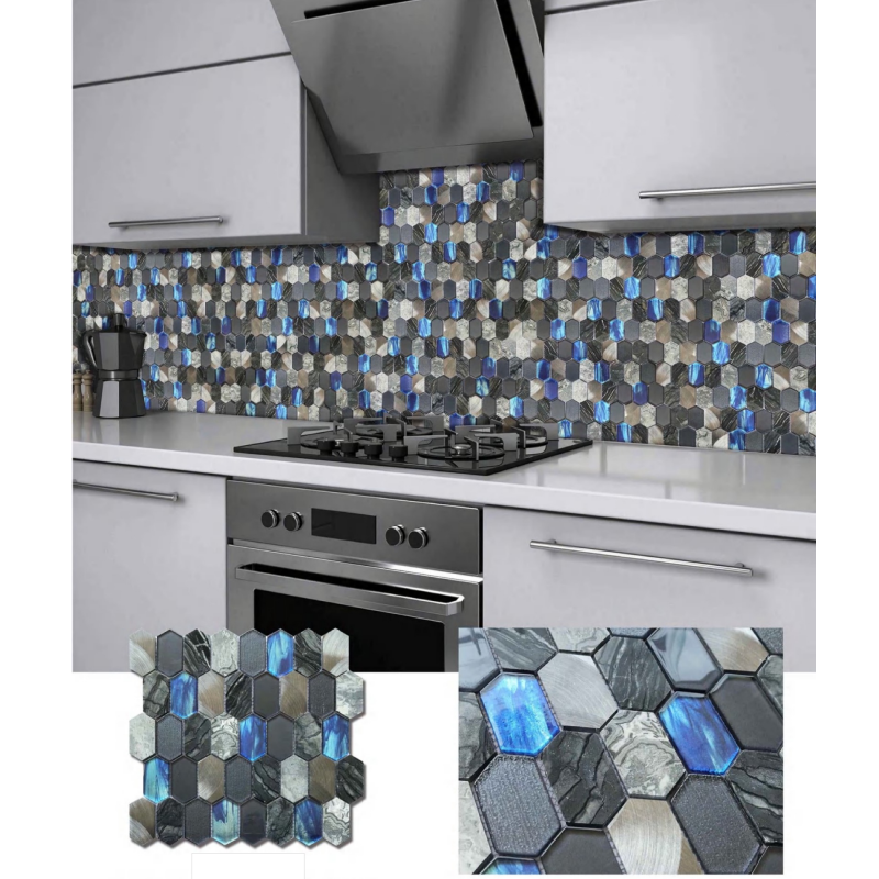 Premium Laminated Brown Glass Mosaic Tiles for Kitchen Decor