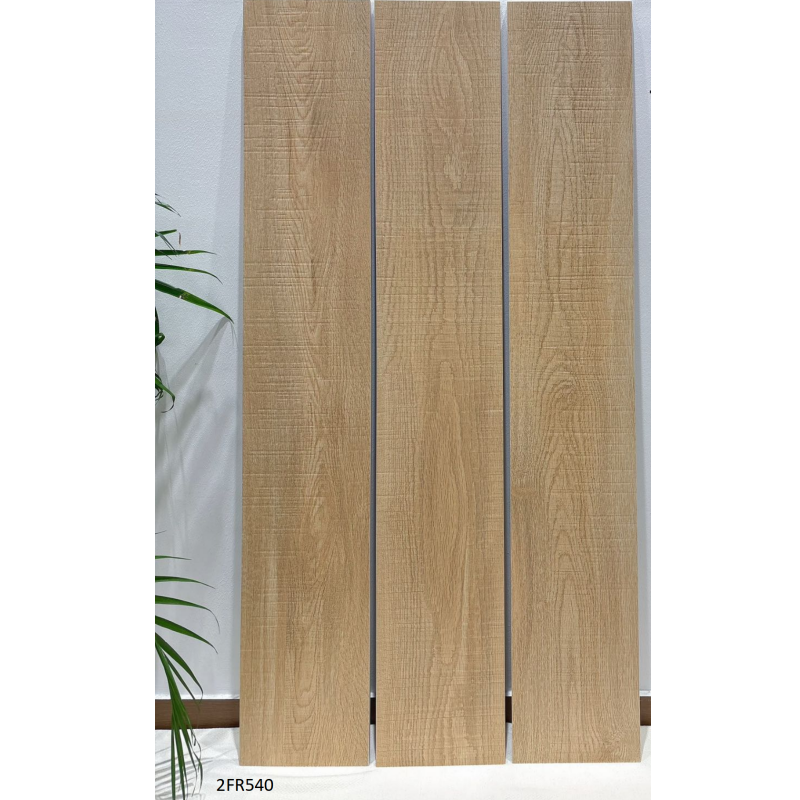 Bright White/Brown Wood Look Porcelain Tiles High Definition Light Color Wooden Grain Interior Floor Tiles