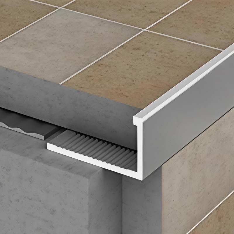 Precise L-Shaped Corner Protection & Easy Installation, Professional Tile Trim for Floor and Wall Edges, Anodized Aluminum Tile Edge Trim Profile