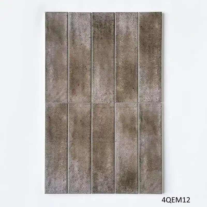 3X12 Inches/75X300mm Handmade Subway Ceramic Green Color Wall Tile for Bathroom Modern Kitchen Design
