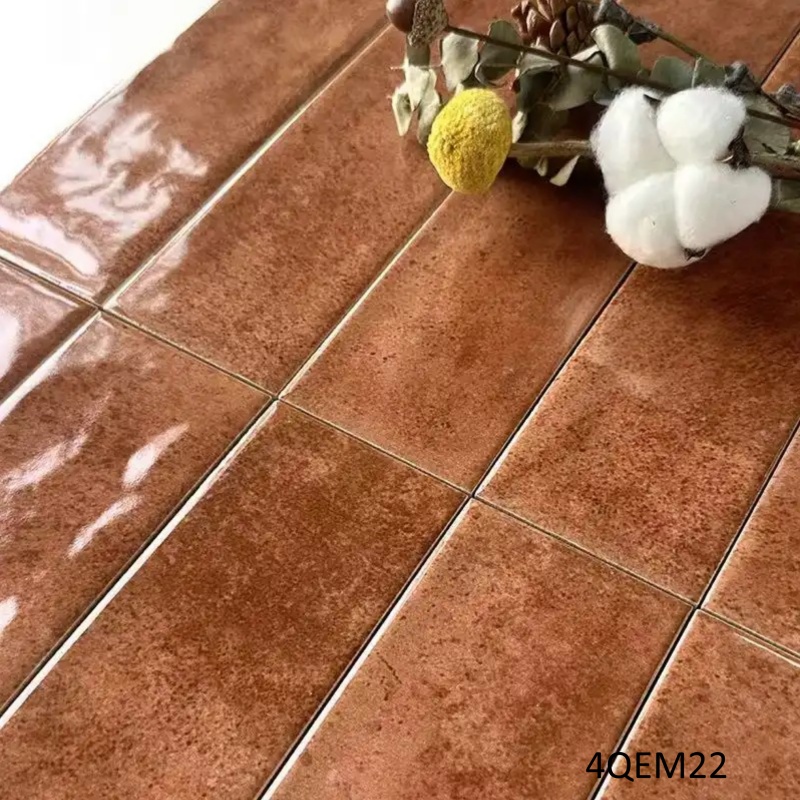 50X200mm Golden Yellow Ceramic Handmade Interior Wall Tiles