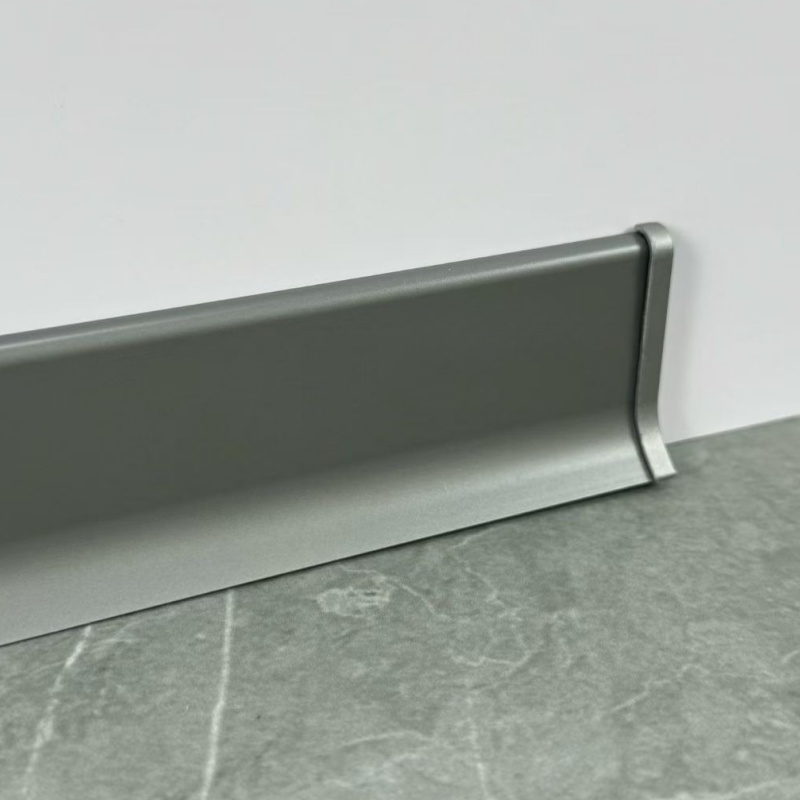 Modern Style Decorative LED Profile Matte Silver Corner Trim Metal Skirting Board Lighting Strip Aluminium Baseboard