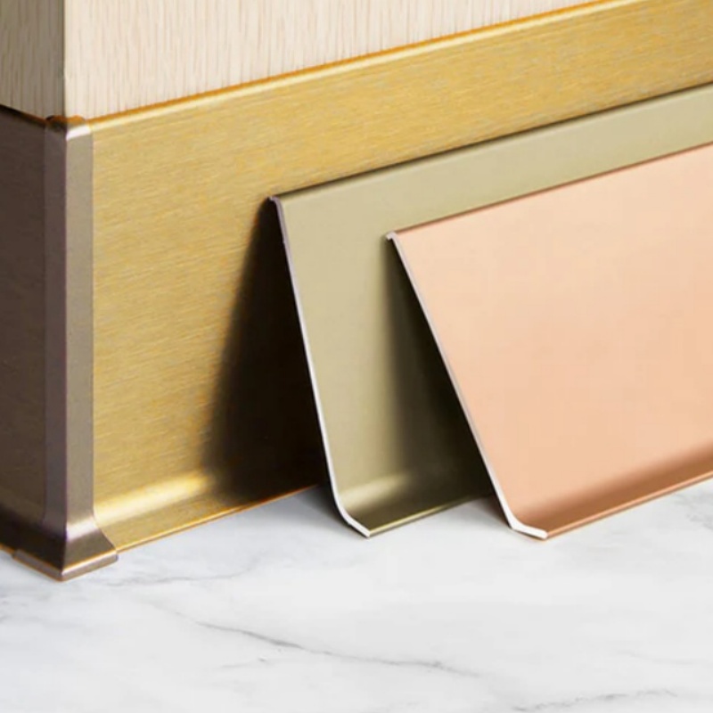 Aluminium Baseboard Profile Protector 80mm Decorative Wall Baseboard