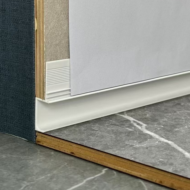 Modern Style Decorative LED Profile Matte Silver Corner Trim Metal Skirting Board Lighting Strip Aluminium Baseboard