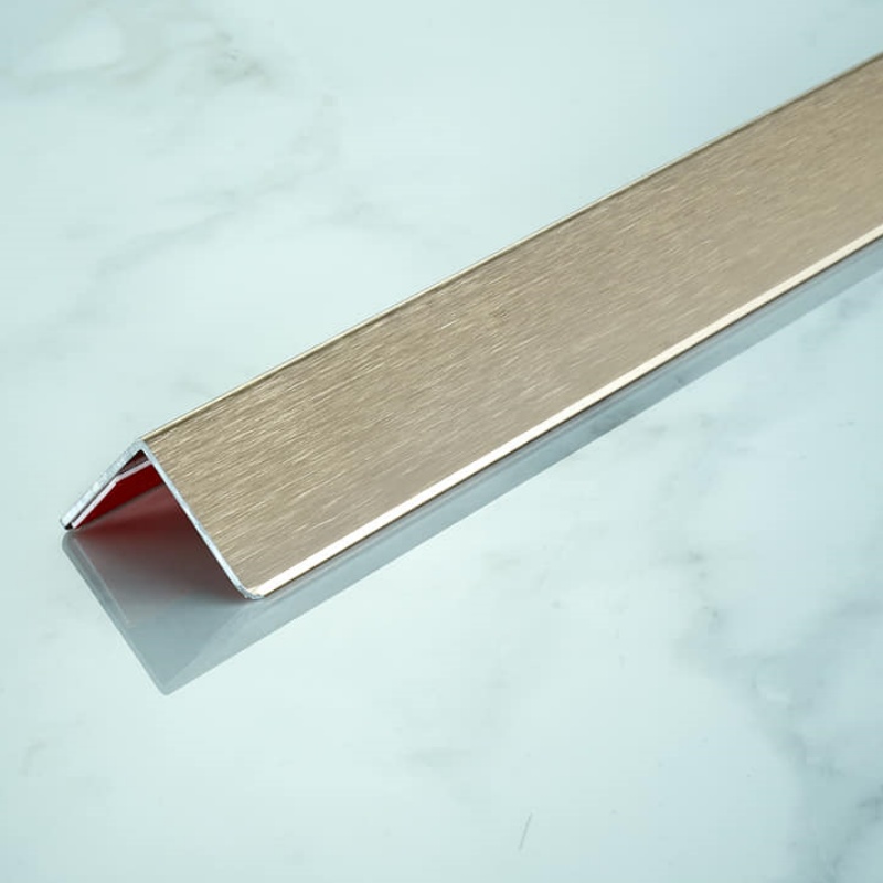 New Universal Stainles Steel Ceramic Strip 2.2m Finish Profile Recessed Extrusion Edge Decorative Grey Round Shape Metal Corner Trim