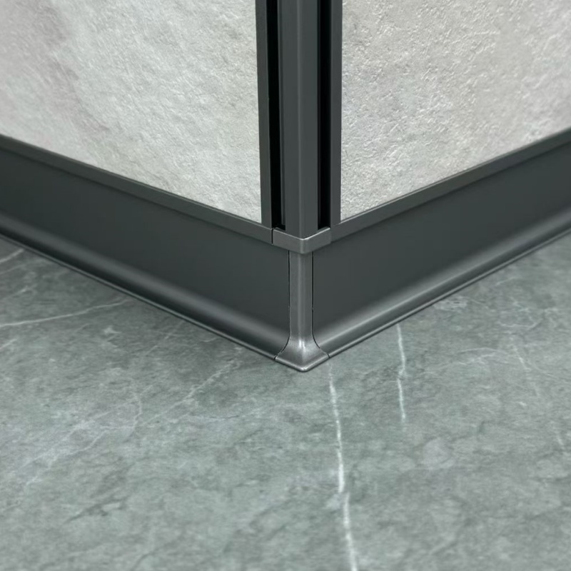 Aluminium Baseboard Profile 60mm Wall Protector Metal Skirting Board