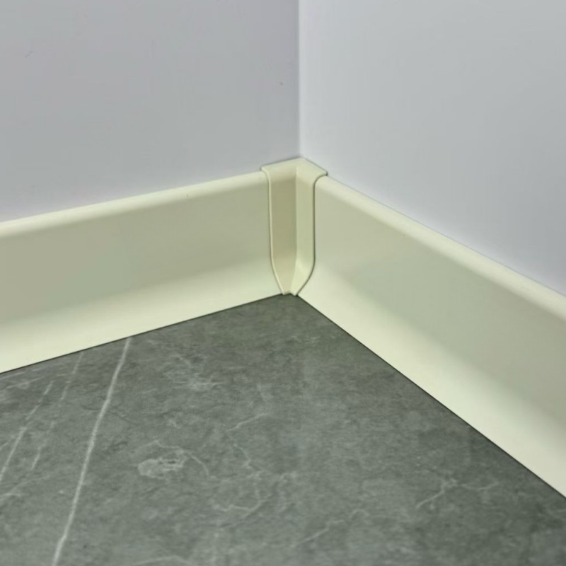 Aluminum Baseboard Profile Self-Adhesive 60mm Cheap Direct Wall Protector Curved Floor Trim Molding Metal Modern Tall Skirting Board