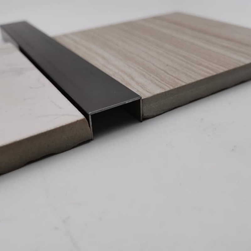 Factory Price Decorative Strip Extrusion Finish Matte Silver Metal Aluminum Shower Room Profile Straight F Shape Tile Trim for Bathroom