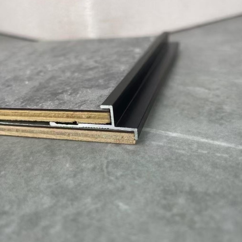 Ready Stock in Stock Sale Metal Aluminum Shower Profile F Shape Tile Strip Curb Border Tray Base Molding Edge Around Bath Porcelain Backsplash Thin Trim