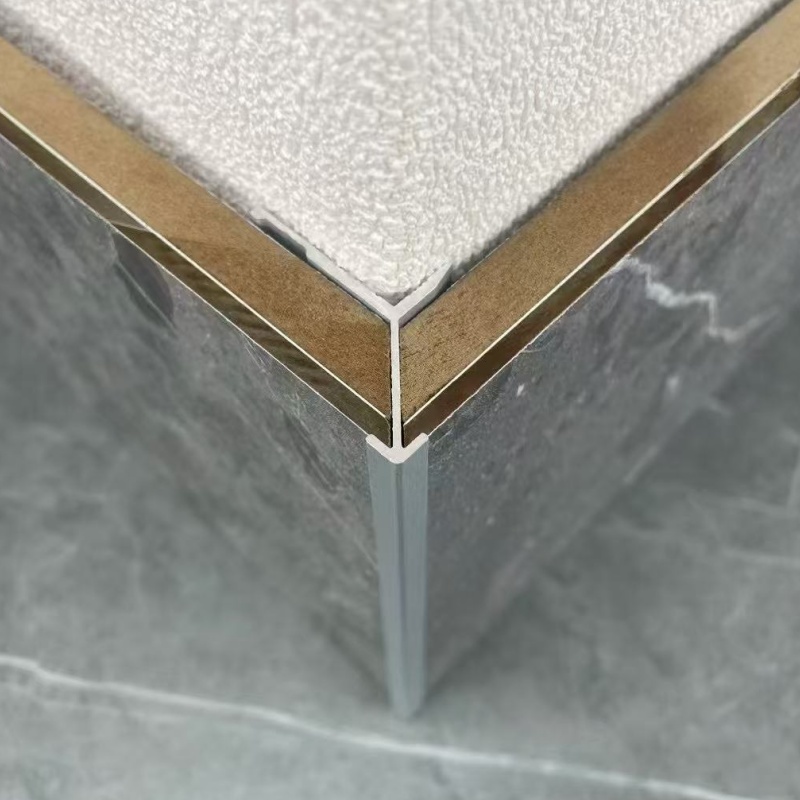 Wall Panel Profile Corner Strip Aluminum Decoration High Quality Beige White Metal Custom Modern Tile Edge Backsplash Brushed Gold Border H-Shape Trim