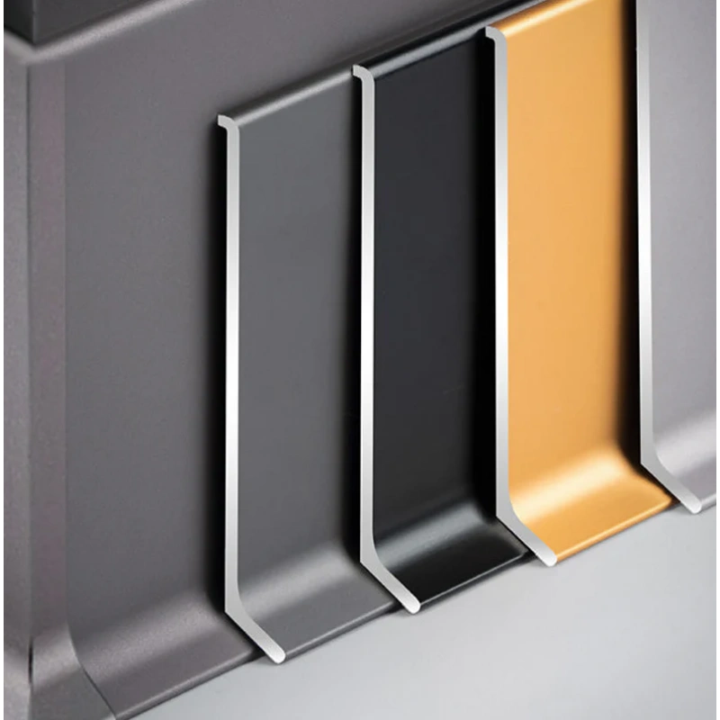 Extruded Silver Metal Baseboard Trim Aluminum Double Groove Skirting Board