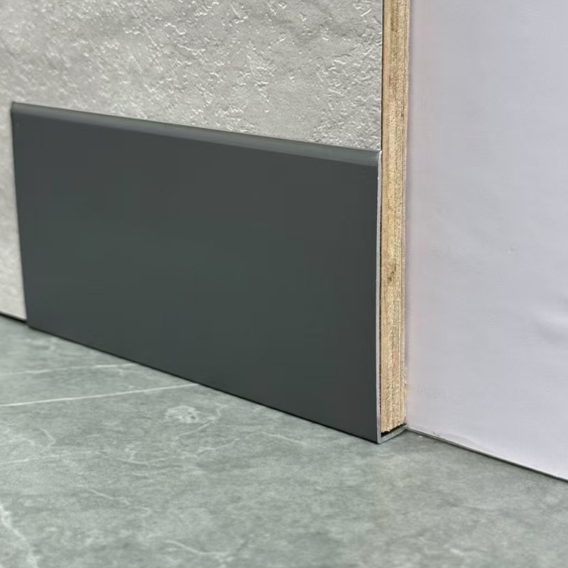 Aluminum Baseboard Profile Self-Adhesive 60mm Cheap Direct Wall Protector Curved Floor Trim Molding Metal Modern Tall Skirting Board