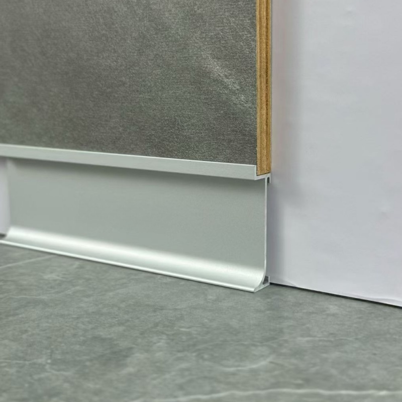Aluminium Baseboard Profile 60mm Wall Protector Metal Skirting Board